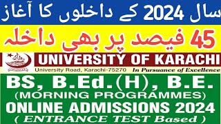 KARACHI UNIVERSITY ADMISSIONS 2024 I ADMISSIONS karachiuniversity universityofkarachi [upl. by Sorkin]