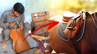 Handmade saddle making  polo english horse saddle made with great sakils  western saddle and pads [upl. by Gorlicki]