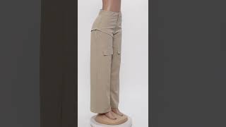 GIRLMERRY Stylish solid color high waist zipup splicing detachable cargo pants Wholesale FA007172 [upl. by Crary]