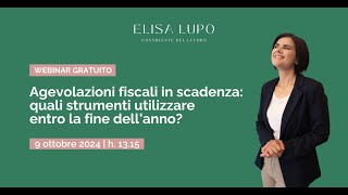 Agevolazioni fiscali in scadenza quali strumenti utilizzare entro la fine del 2024 [upl. by Ahsiekat]