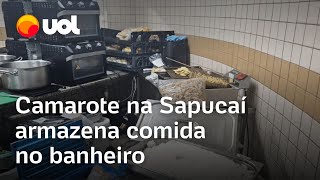 Comida no banheiro veja vídeo do camarote no Rio que foi interditado pelo MP [upl. by Ijneb]