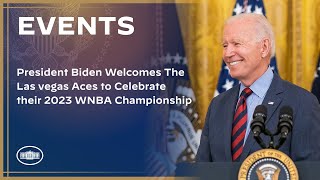 President Biden Welcomes the Las Vegas Aces to Celebrate their 2023 WNBA Championship [upl. by Amy]