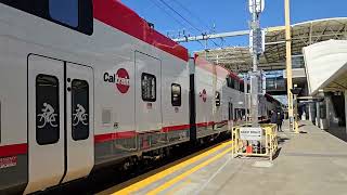 Caltrain Local 615 at Millbrae Station with JPBX 327 and 328 Stadler EMU Trainset caltrain [upl. by Nimrak]