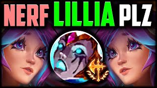 LILLIA IS LEGIT TOO STRONG 90 WR BUILD  How to Play Lillia Jungle amp Carry Low Elo S14 [upl. by Eimirej685]