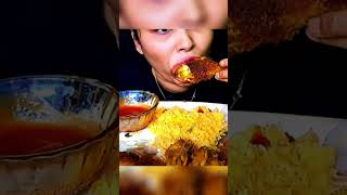 Mukbang Eating ASMR Chicken Lollpop Spicy Chicken Curry Chicken Pakodas With Rice And Salads Eating [upl. by Esiuolyram]