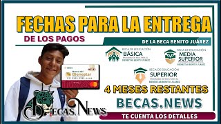 FECHAS PARA LA ENTREGA OFICIAL DE LOS PAGOS DE LA BECA BENITO JUÁREZ  4 MESES RESTANTES [upl. by Yhprum]