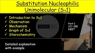 SN1 reaction detailed explanation in Hindi  Part 1 SubstitutionNucleophilicUnimolecular  A003 [upl. by Leahcim]