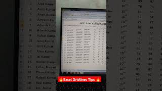 Excel gridlines tips computertricks exceltricks shortsvideo [upl. by Nillek]