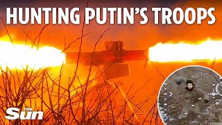 Incredible footage shows firstperson view from Ukrainian drones as they bombard Russian soldiers [upl. by Massimo931]