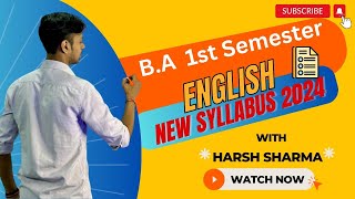 BA 1st semester English New syllabus for 2024  ba1styear syllabus englishsyllabus [upl. by Nitza899]