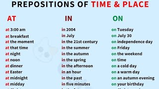 Prepositions of time amp place [upl. by Afirahs]