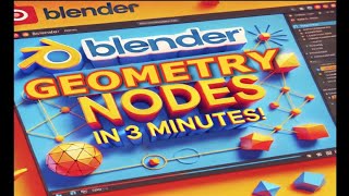 Blender Geometry Nodes in 3 minutes  Quickest and easiest tutorial to get beginners up and running [upl. by Hehre969]