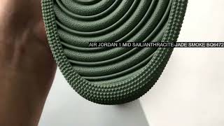 UNBOXING Air Jordan 1 Mid SailAnthraciteJade Smoke BQ6472130 [upl. by Lucho]