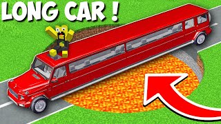 My LONG CAR VS BIG PIT WITH LAVA in Minecraft  NEW GWAGON LIMOUSINE [upl. by Lissak]