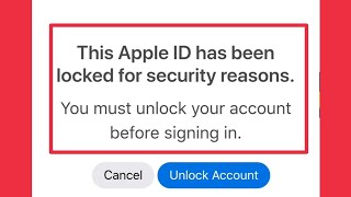 How To Fix This Apple ID has been locked for security reasons problem solve [upl. by Paucker616]