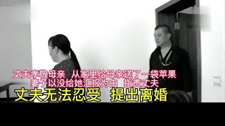 丈夫见家里有一袋苹果，便送去孝敬母亲，妻子知道后指责丈夫 [upl. by Lemire]