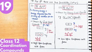 19 Spectrochemical series Pairing Energyelectronic configuration of octahedral complex Class12 [upl. by Annas819]