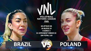 Brazil vs Poland  Bronze Medal Match  Womens VNL 2024 [upl. by Nedrud]