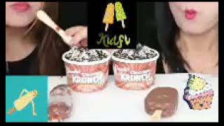 ASMR KULFI EATING RACE  MINI ICE CREAM CHOCOLATEmukbang  🍫 ASMR [upl. by Adnauqal]