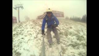 Skiing Mount Mansfield on October 17th [upl. by Inalem]