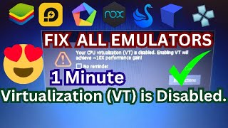 FIXED your cpu virtualization vt is disabled Enabling VT will achieve 10X performance gain [upl. by Willet390]