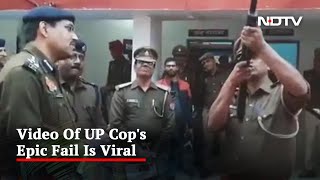 Thats Not How You Load A Gun Video Of UP Cops Epic Fail Is Viral [upl. by Yenwat647]