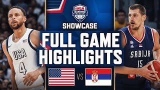 USA vs SERBIA  USAB SHOWCASE  FULL GAME HIGHLIGHTS  July 17 2024 [upl. by Saiasi]