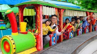 Kids Go To School At Indoor Playground Family Fun Play Area with Train Toy Ride Song Nursery Rhymes [upl. by Brainard]