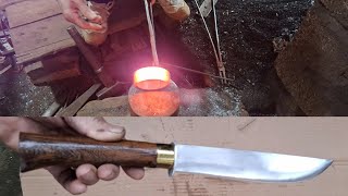 Knife Making Bowie Knife from an Bearing [upl. by Bruyn]