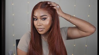 Reddish Brown Straight Wig  Fall Hair Color  Giveaway  ZEL LEWIS [upl. by Arjan]