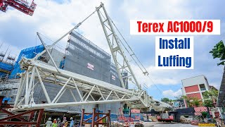 Asiagroup  Terex AC1000 HA50 luffing  Luffing Installation [upl. by Silloc683]