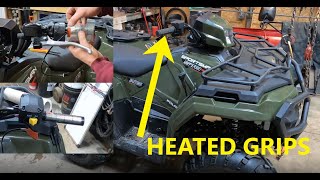 Polaris Sportsman 570 Heated Grip and Thumb Warmer Installation [upl. by Forester215]