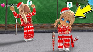 MATCHING CHRISTMAS AVATARS as a BABY in Roblox MM2 VOICE CHAT [upl. by Rollet]