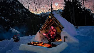 Building a COZY SNOW HUT in the deepest Winter to stay warm [upl. by Sidonnie181]