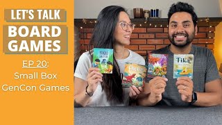 Lets Talk Board Games 20  GenCon Small Box Games [upl. by Fernandina]