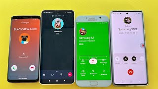 Incoming Call Samsung S9 vs Poco X6 vs BlackView A200 vs Galaxy A7 Outgoing Caller [upl. by Ermin]