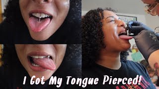 Vlog Getting My Tongue Pierced 😛  My Healing Experience [upl. by Constancy]