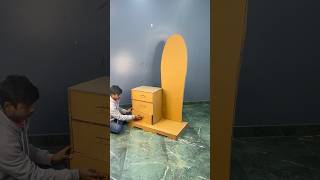 Creative Dressing Table with Glass Craft using Cardboard short reel viral youtubeshort trending [upl. by Orabel185]