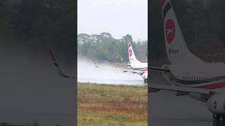 Biman B737 Taxi to Takeoff in Rainy Day  2 sylhet dhaka aviation bangladesh airport biman [upl. by Ardnahsal]