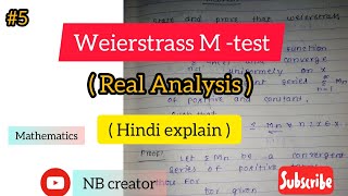 Weierstrass Mtest  Real Analysis 5 [upl. by Rind97]