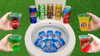 Mentos VS Popular Sodas  Coca Cola Fanta Sprite Pepsi Schweppes Mtn Dew Lipton in the toilet [upl. by Nnayelhsa916]