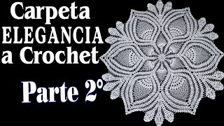 Carpeta Elegancia a Crochet Parte 2° 90 centímetros [upl. by Atilef]