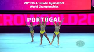 Portugal 1 POR  2022 Acrobatic Worlds Baku AZE  Dynamic Qualification Womens Group [upl. by Addy]