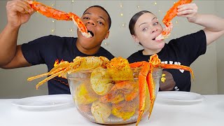 ONE BITE SEAFOOD BOIL MUKBANG CHALLENGE [upl. by Donall]