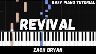 Zach Bryan  Revival Easy Piano Tutorial [upl. by Attej]