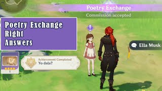 Poetry Exchange Right Answers  Genshin Impact Quests [upl. by Melisenda]