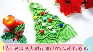 DIY macrame Christmas tree wall hanging  DIY Christmas tree wall hanging  Christmas decorations [upl. by Myk]