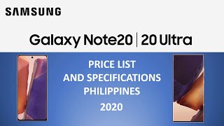 Samsung Galaxy Note 20 Price Philippines  Best Samsung Price [upl. by Ulberto]