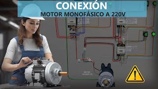 Conexión de un Motor Monofásico de 120v en 220v Ocupando dos líneas fase  Conecvid [upl. by Tibbetts]