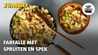 Wat eten we Farfalle met spruiten en spek [upl. by Clarette]